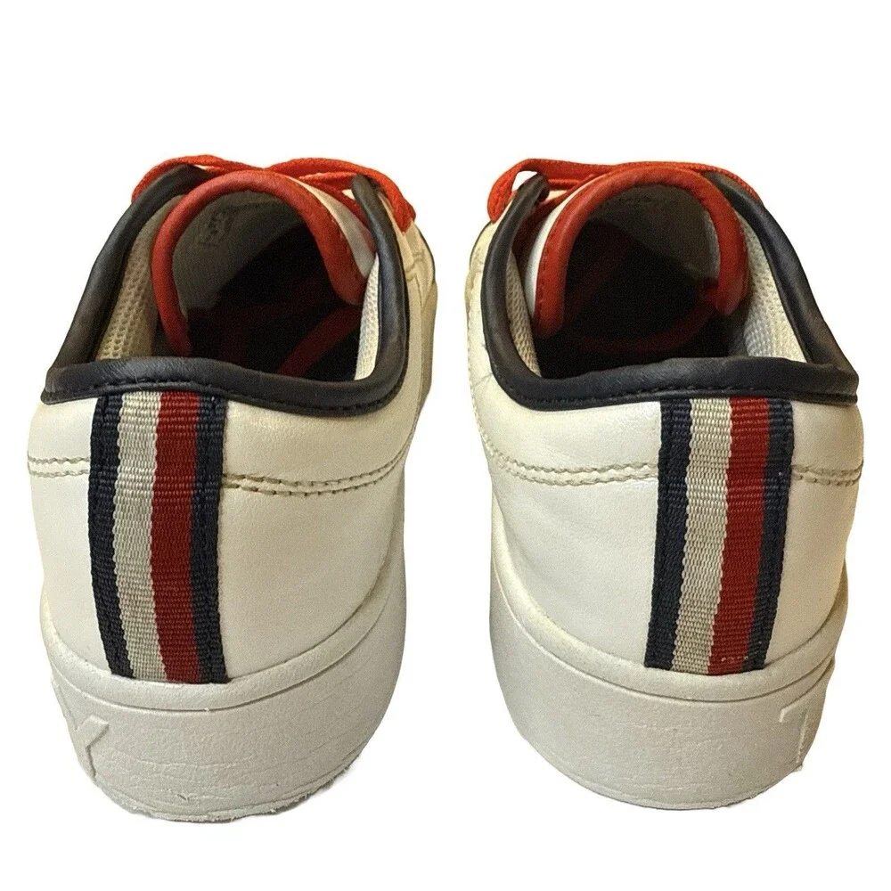 Tommy Hilfiger Girls Platform Sneakers Size 3 Youth White Red Laces Heart Logo
